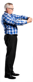 stretching chest and upper back